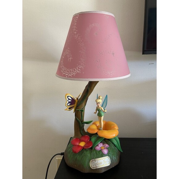 Extremely Rare! Walt Disney Peter Pan Tinkerbell Figurine Moving Table Lamp - Picture 1 of 12